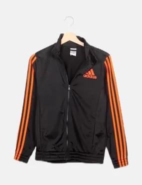 Adidas Chaqueta deportiva negra y naranja