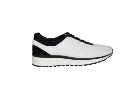 Blucher Piel Blanco Cuello y Talon Negro Cordones Elasticos