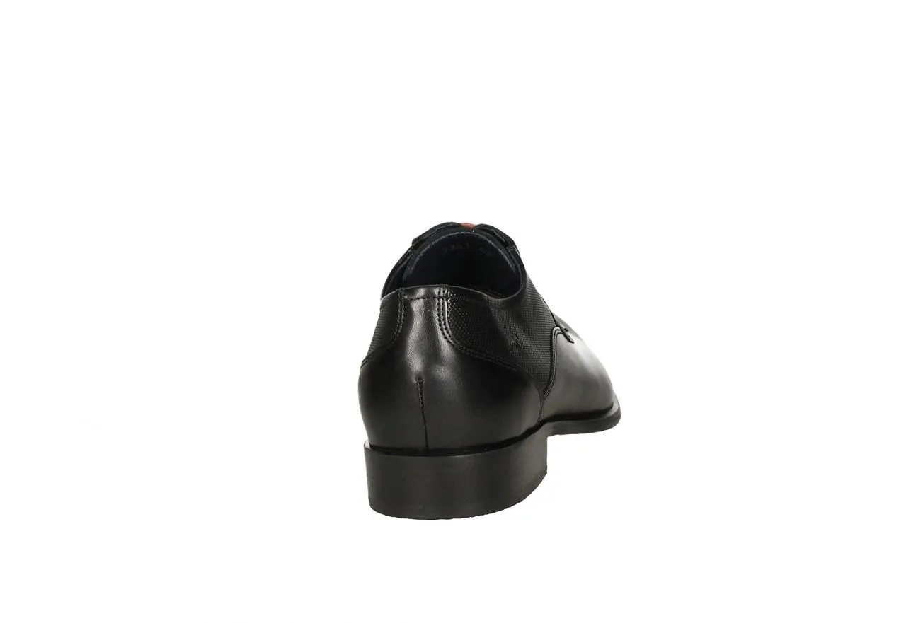 Blucher Piel Negro Punta y Cuello Grabado Rombos