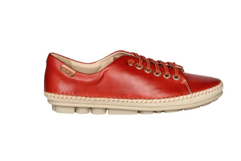 Blucher Piel Rojo Cordones Elasticos Bajo Cosido