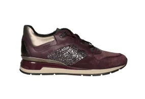 Blucher Piel/nobuck Berengena Lados Glitter Talon Bronce