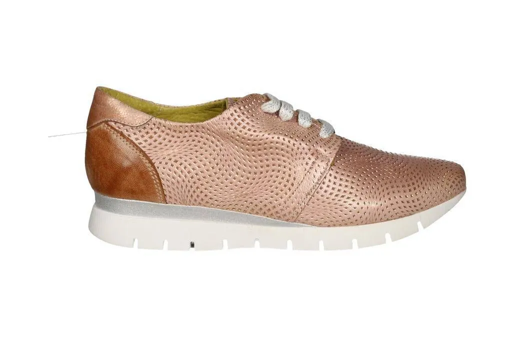 Blucher Rosa Liso Piel Grabada Metalizada