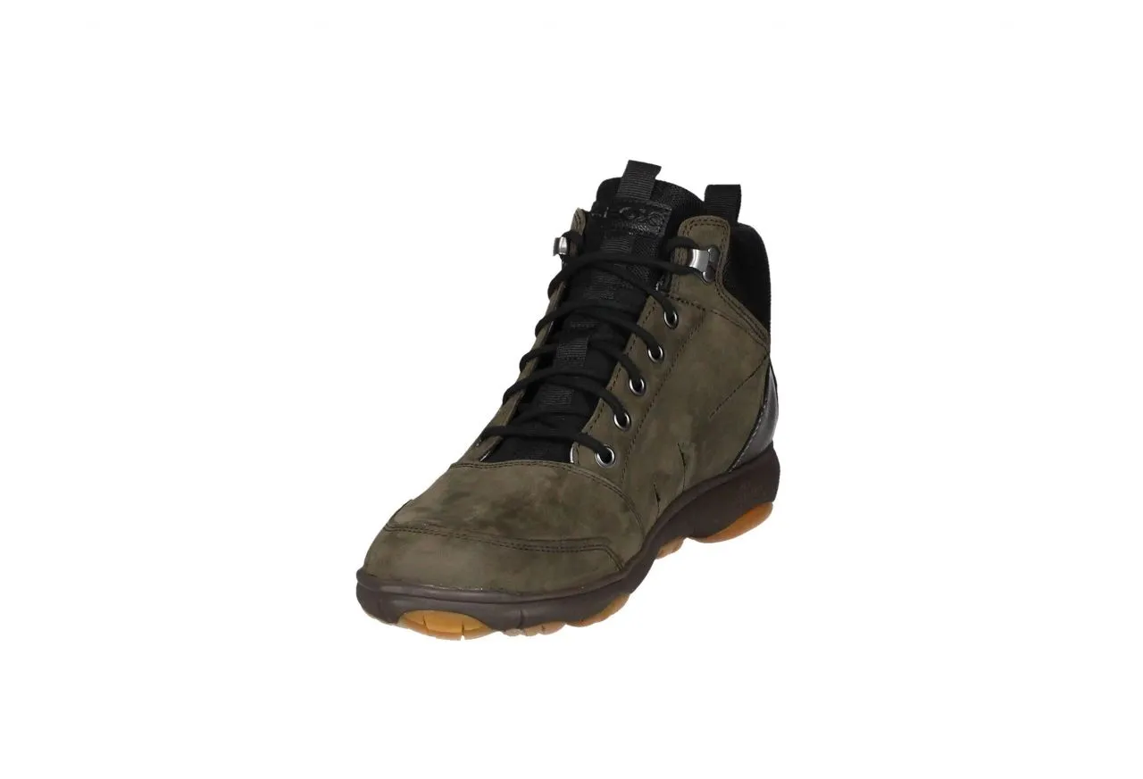 Bota Cordon Nobuck/piel Marron Cuello Nilon Negro Amphibiox