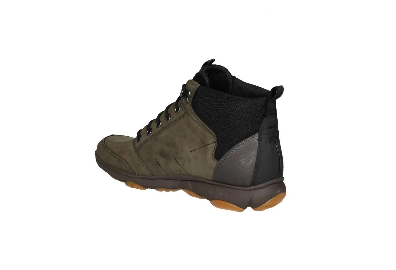 Bota Cordon Nobuck/piel Marron Cuello Nilon Negro Amphibiox