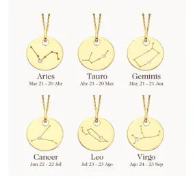 Cadena con Constelación Horoscopo en Oro 18k