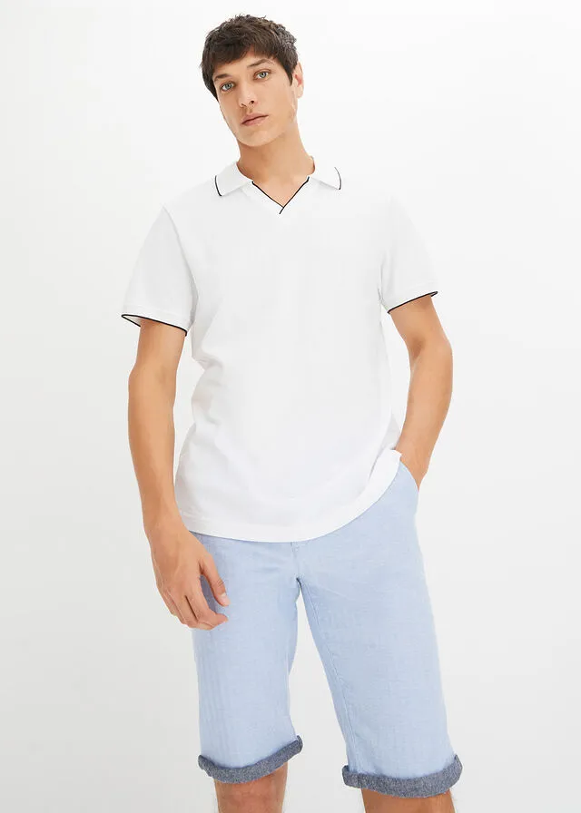 Camiseta de tipo polo Blanco-negro