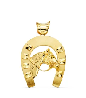 Colgante Herradura con Caballo Oro 18K 48 mm