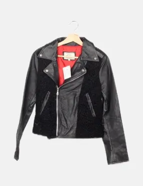 Culture vintage Chaqueta biker negra combinada