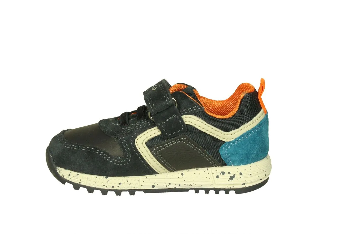 Deportivo Nobuck/piel Velcro Azul Talon Celeste