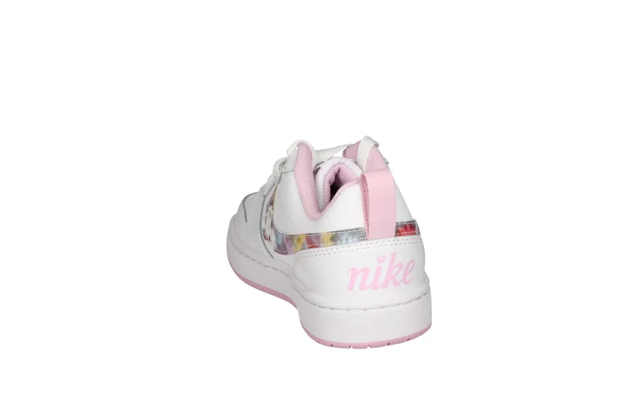 Deportivo Piel Blanco Pipa Multicolor Letras Talon Rosa