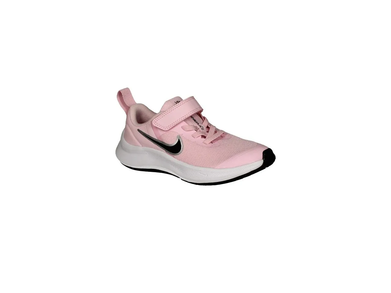 Deportivo Piel/textil Rosa Velcro-cordon Pipa Negra Piso Blanco