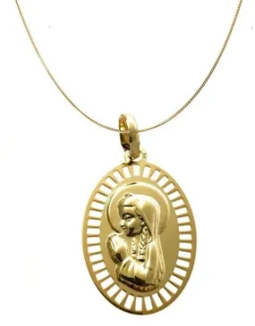 Medalla Virgen niña chapada con Cadena