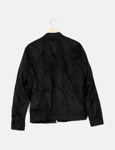 ONLY & SONS Chaqueta biker antelina negra