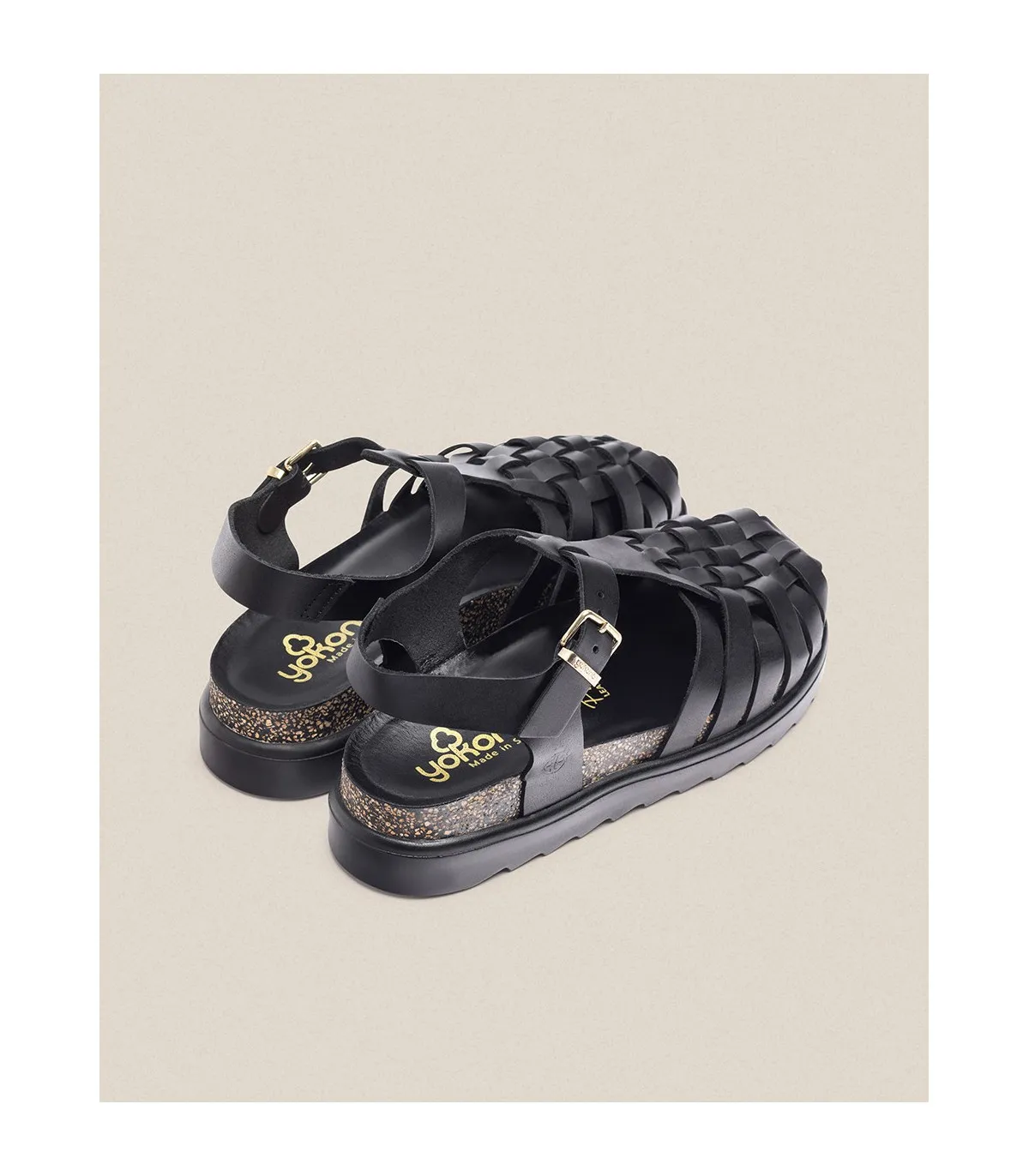 Sandalia de plataforma Tunez 017 negro