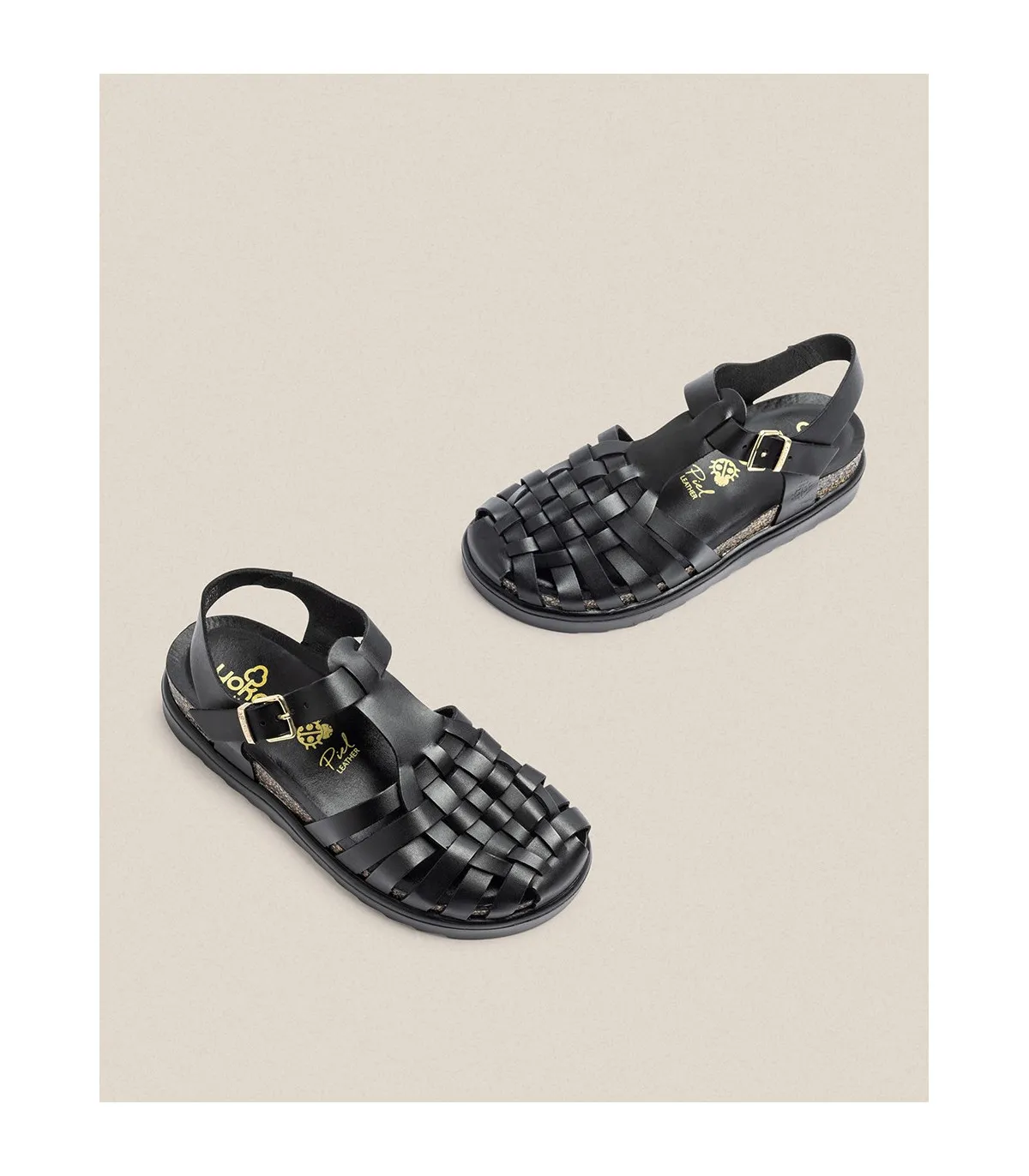 Sandalia de plataforma Tunez 017 negro