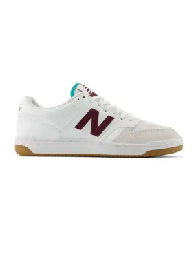 Zapatillas New Balance 480 blanca y granate para hombre