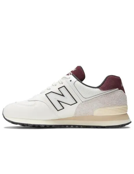 Zapatillas new balance u574yr2 blanco roto granate hombre.