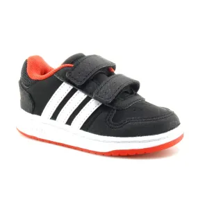 Zapatillas niño Adidas Hoops Negro-Blanco-Rojo