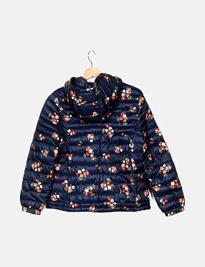 Zara Chaqueta azul marino estampado floral