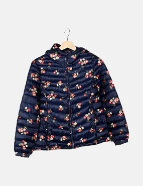 Zara Chaqueta azul marino estampado floral